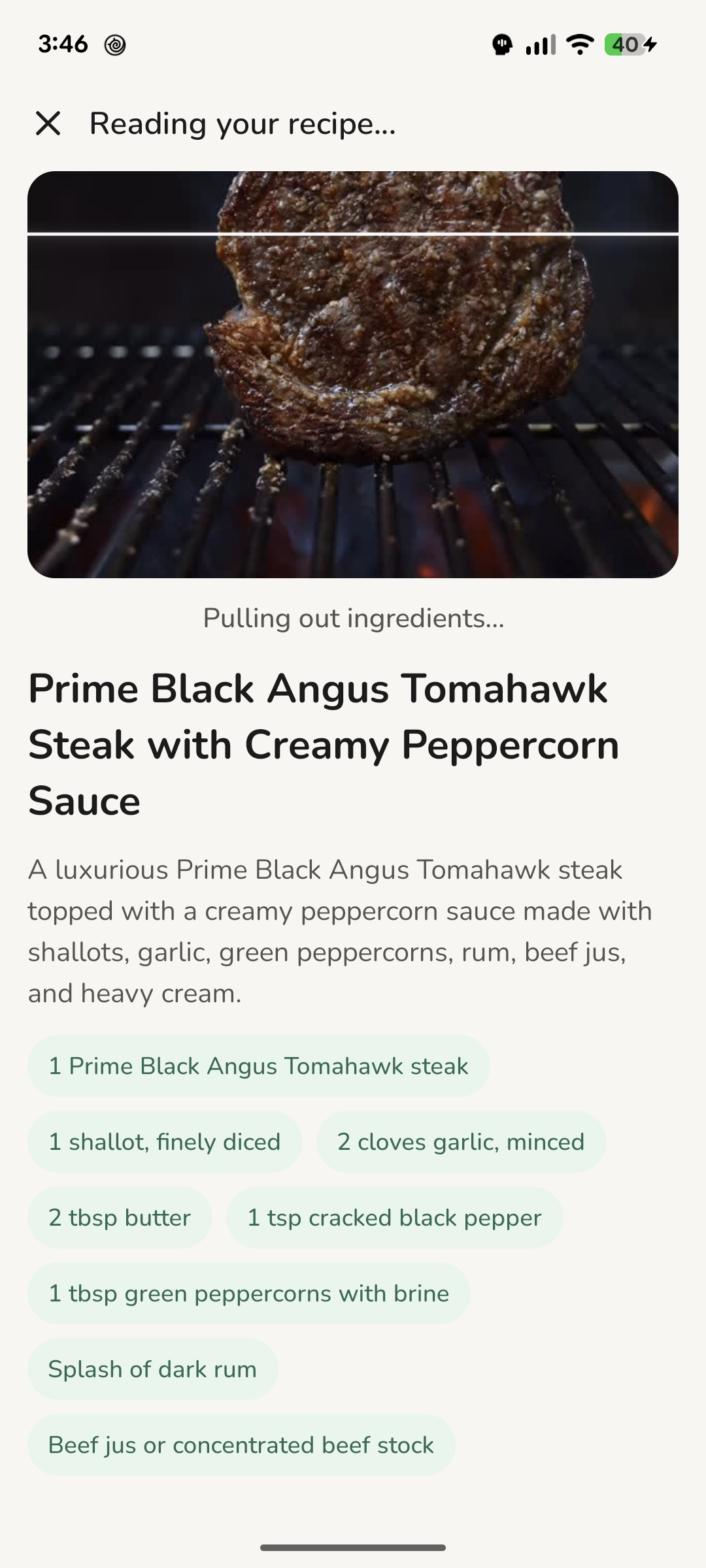 Thymelist reading a shared recipe